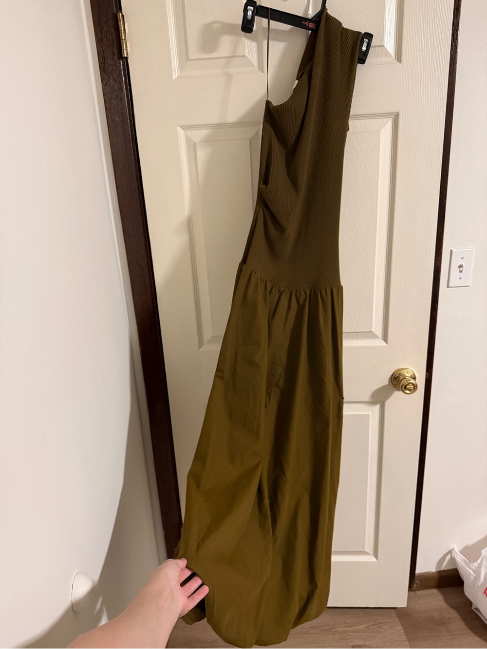 Zara One-Shoulder Brown Midi Skirt - Picture 4 of 7